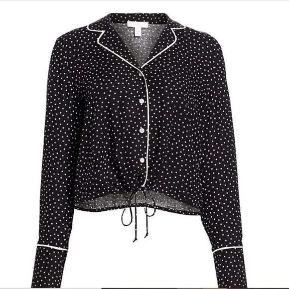 Scripted Polka Dot Crop Longsleeve Top from Saks NWT - Picture 8 of 8